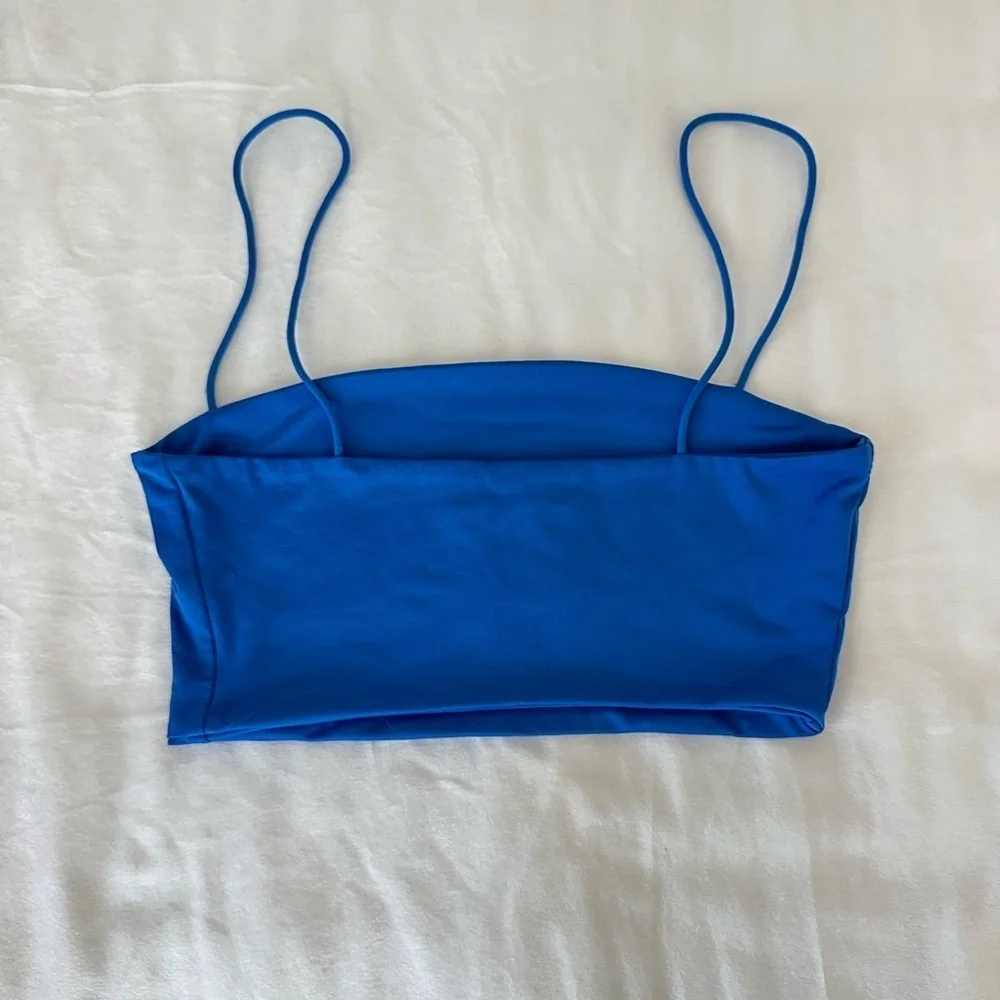 Blue Spaghetti Strap Crop Top Size S - Picture 2 of 3